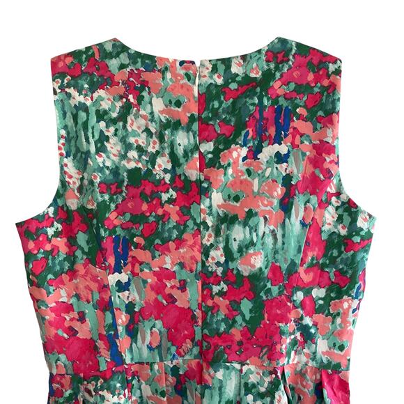 TALBOTS Women's Size 14 Dress Impressionist Floral Print Sleeveless Summer - Picture 5 of 9